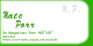 mate porr business card